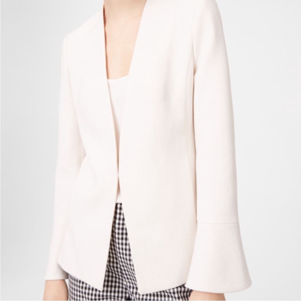 CLUB MONACO Pru Textured Cream Women's Blazer Size 6 minimalist contemporary